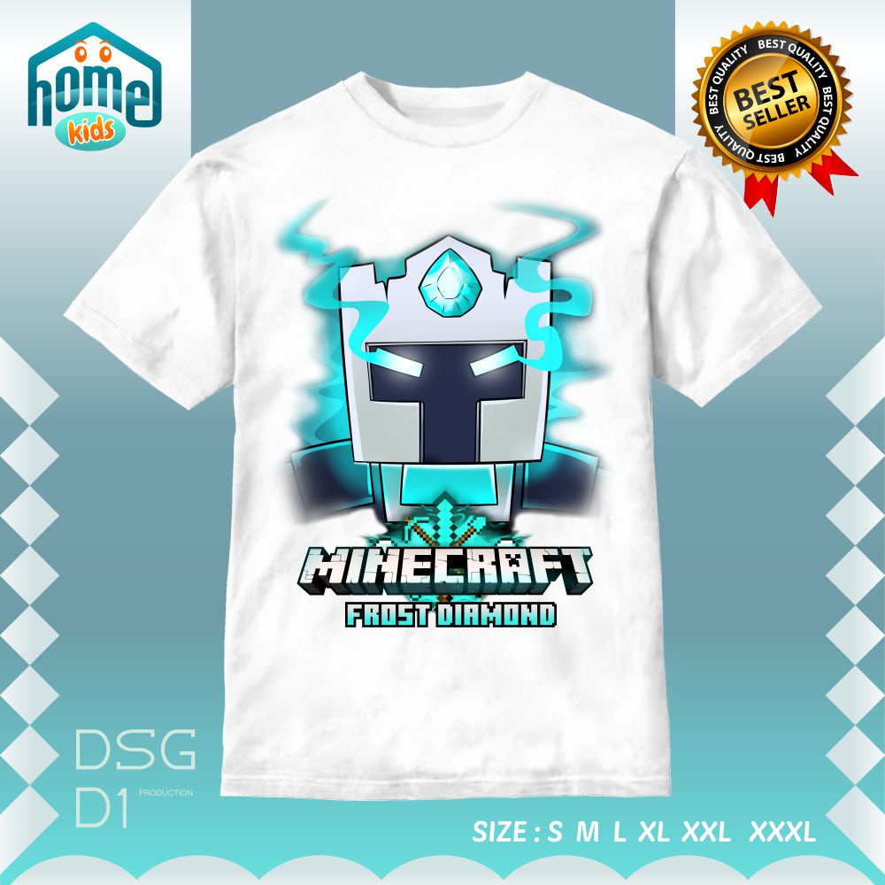 Kaos Anak Minecraft Frost Diamond Face