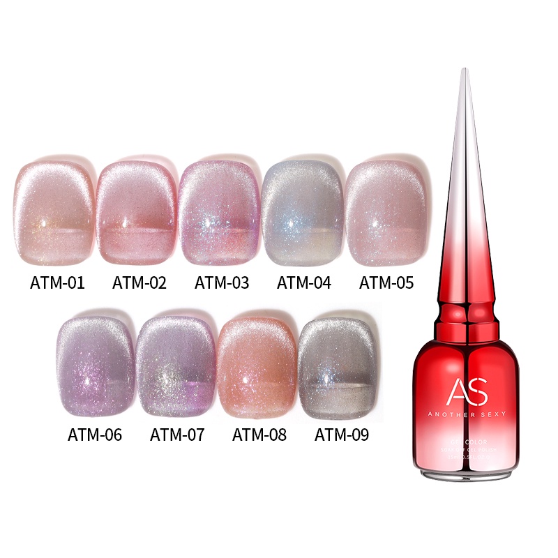 [FLASHES] AS ATM CAT EYE NAILS POLISH GEL 15ML KUTEK GEL  SOAK OFF UV GEL