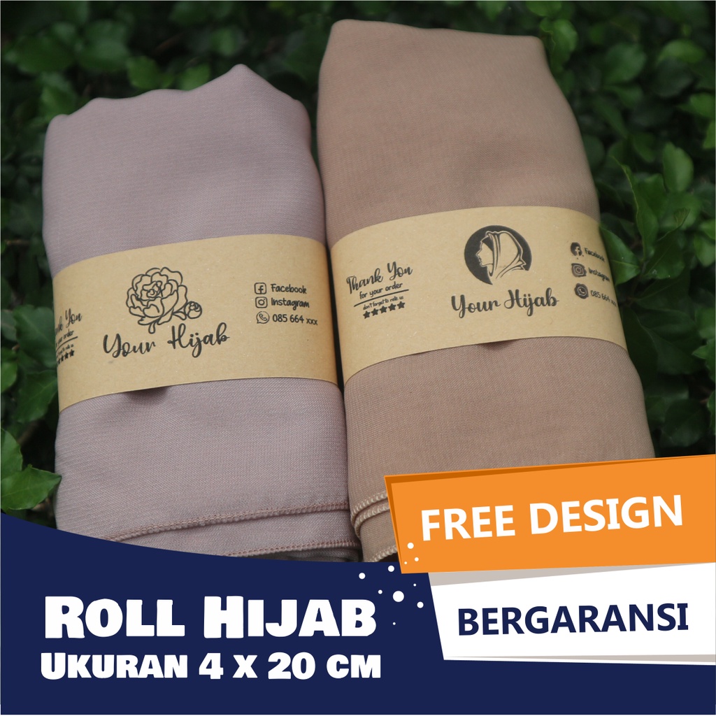 

Roll Label Pengikat Hijab Kerudung Jilbab Souvenir Kaos Kaki Kertas Samson Kraft Paper Tebal Plus Perekat Custom 4 x 20 cm