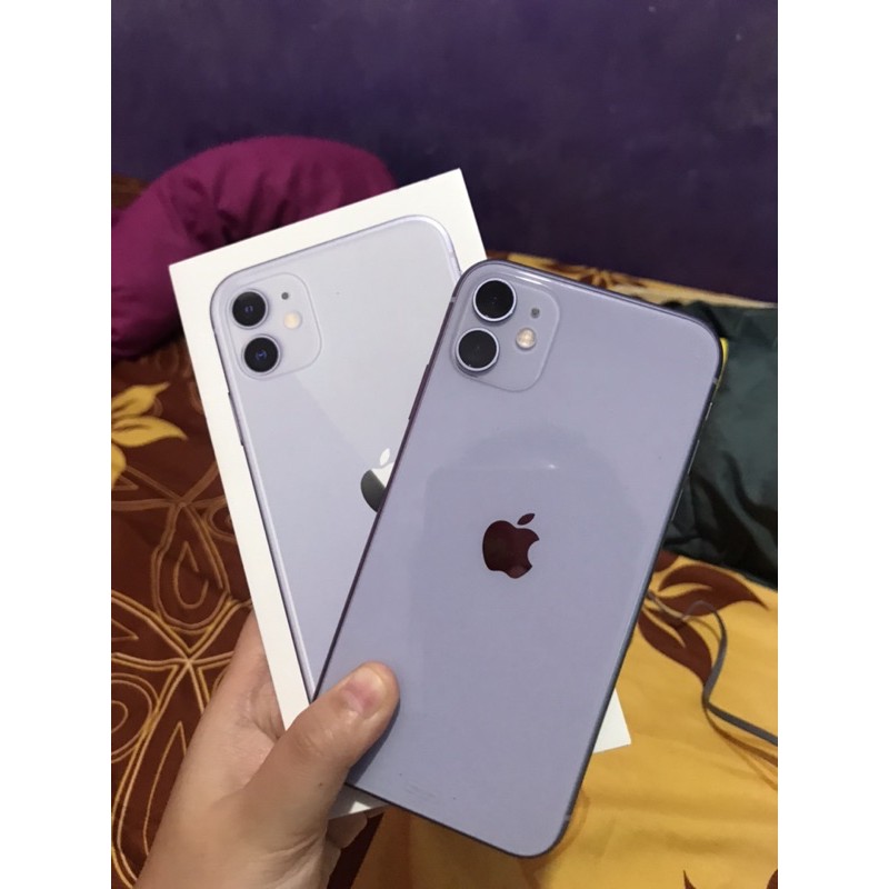 PRELOVED IPHONE 11 PURPLE 128GB SECOND EX IBOX LAMPUNG (COD BOLEH DI BANDAR LAMPUNG)