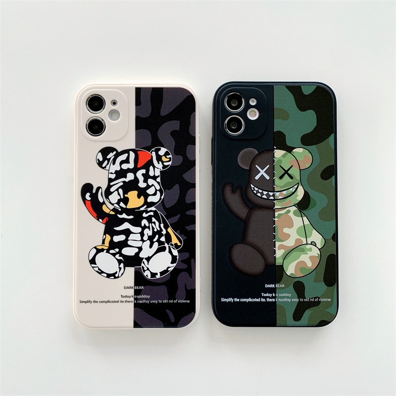 Case Motif Kartun Beruang Untuk iPhone 13 12 11 Pro Max XS XSMax XR SE 7P 8P 8 7 Plus