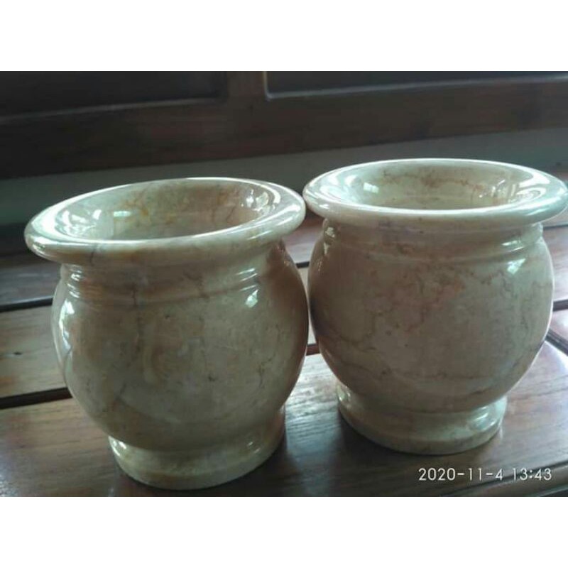pot bunga batu marmer