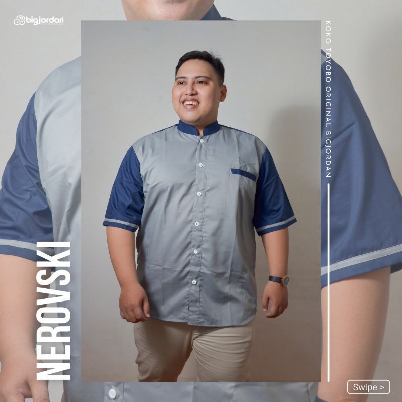 Baju Koko Big Size Pria 5xl 7xl Koko Muslim Atasan Oversize Original Big Jordan