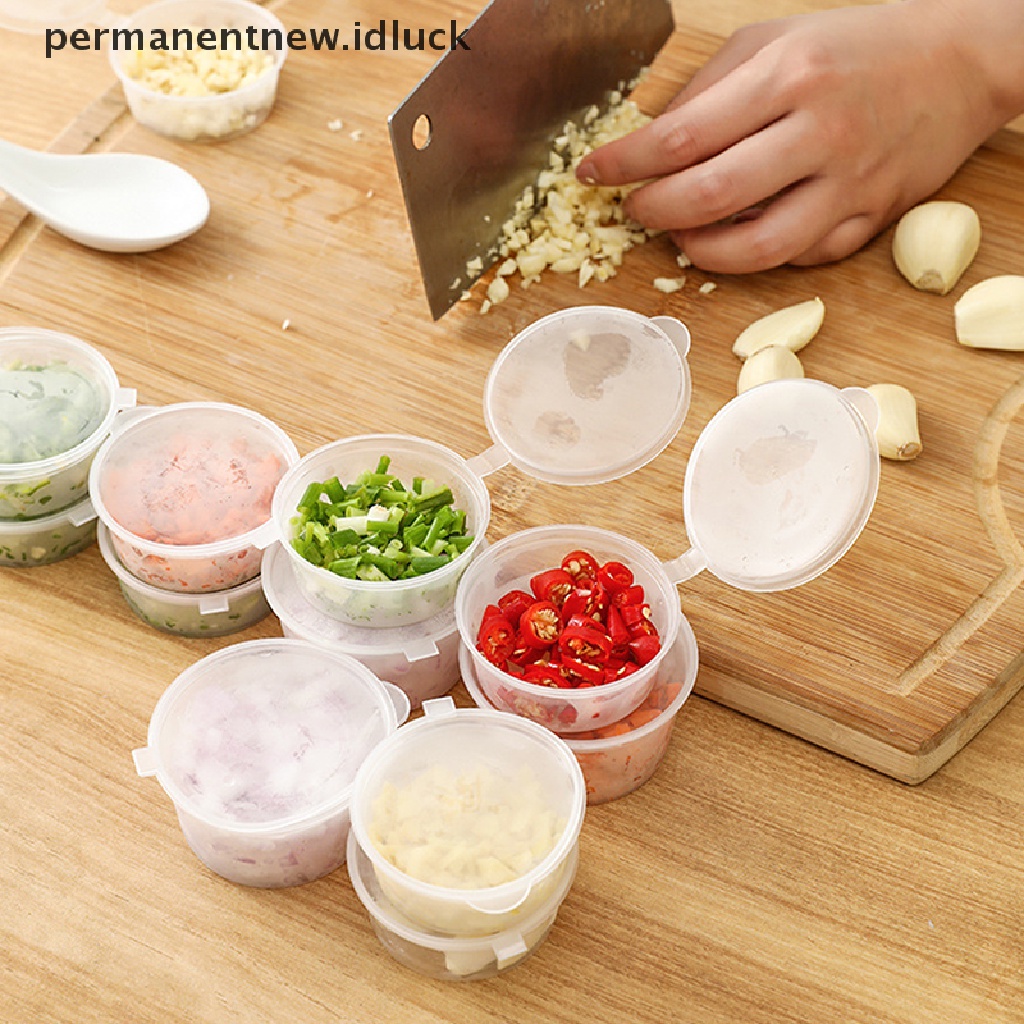 50 Pcs Kotak Penyimpanan Makanan Saus Bahan Plastik Ukuran 25ML Dengan Tutup