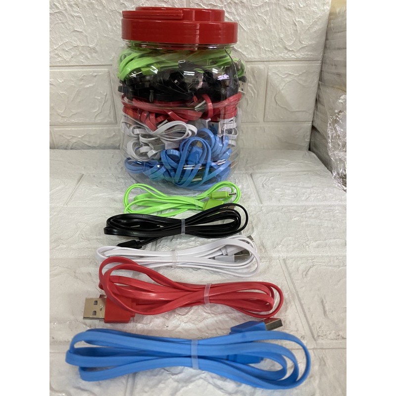 Kabel Casan HP micro USB 1M warna warni kabel lebar charger Handphone