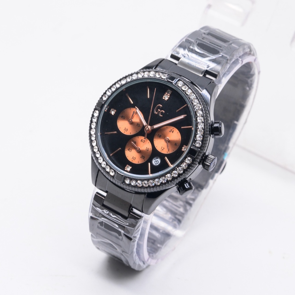 Jam Tangan Wanita Fashion H31206B Tali Rantai Tanggal Chronograph Aktif Free Box &amp; Baterai