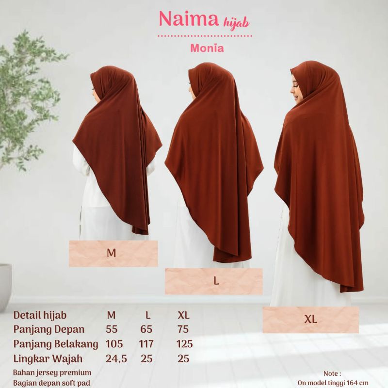 Naima Hijab by Monia Hijab Kids size MLXL | Hijab Syari Terbaru | Jilbab Syari