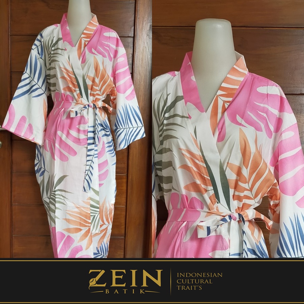 Kimono Batik Hotel Spa Tidur Motif Bunga Modern LD 130 Panjang 130 All Size
