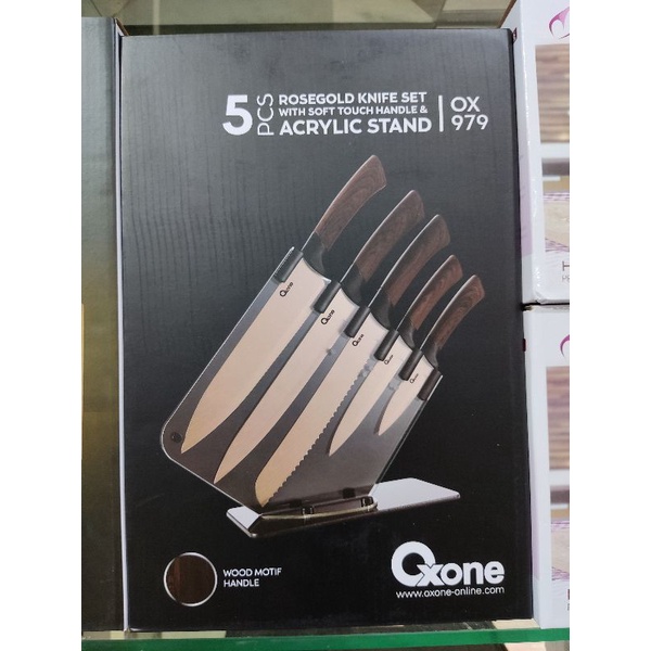 OXONE ROSEGOLD KNIFE SET OX-979 (PISAU SET) 5PCS