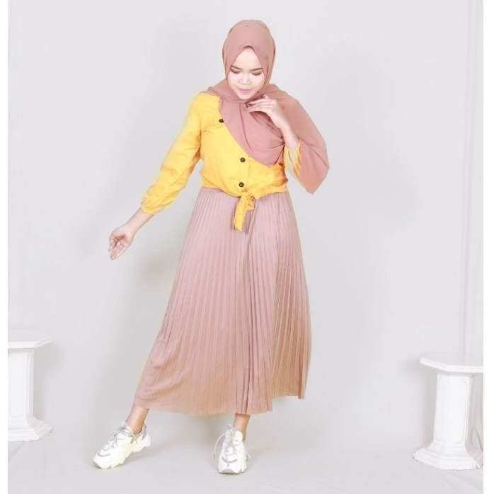 Setelan Laura Atasan Rok Plisket