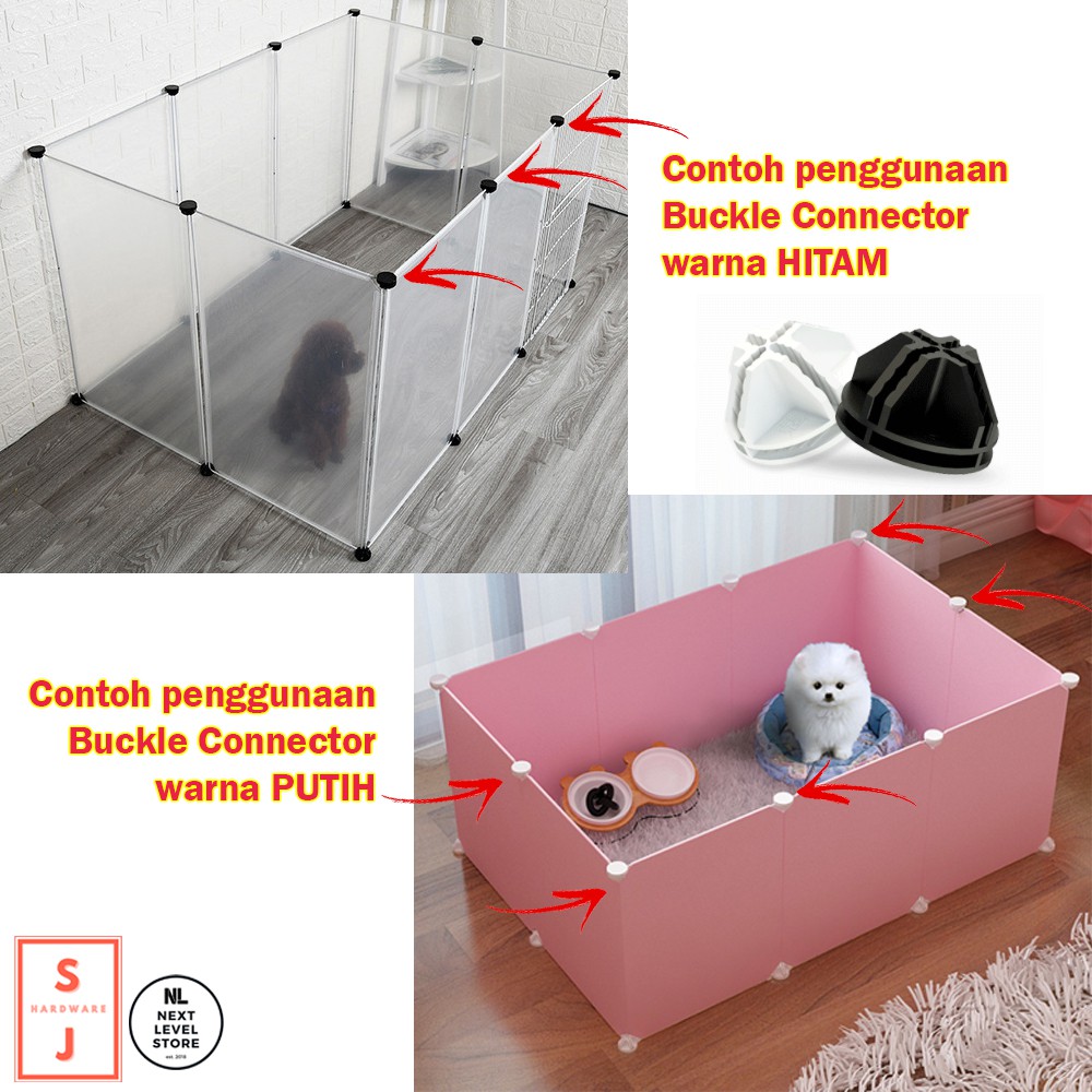 Buckle Connector Konektor Kandang Penyambung Pet Fence Cage - ADA 2 WARNA