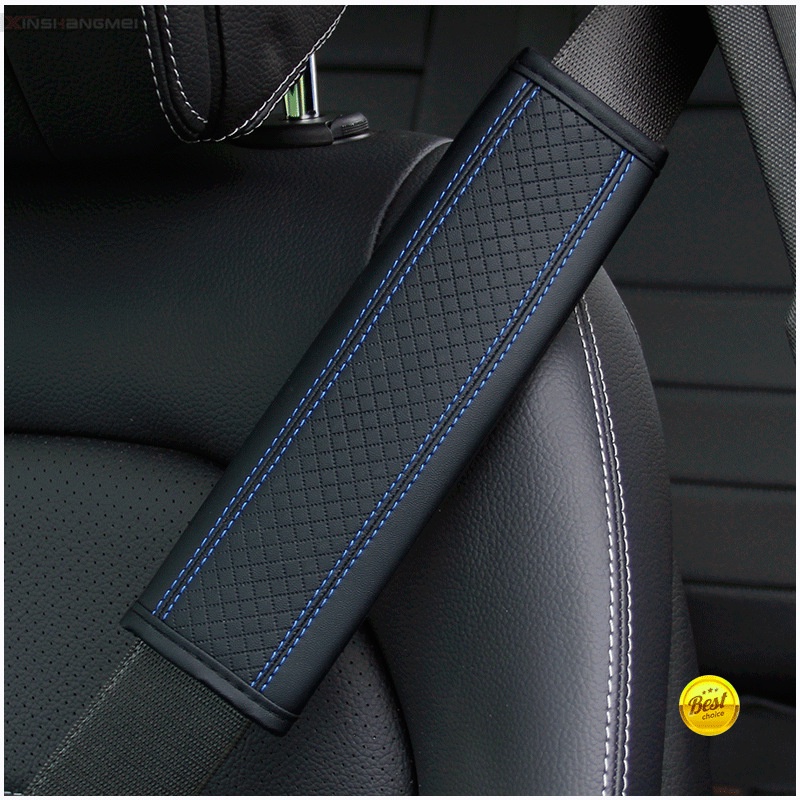 2pc Satu Pasang Klasik Kulit Car Safety Seat Belt Cover Car Shoulder Safety Belt Cover Pelindung Sabuk Pengaman Aksesoris Mobil