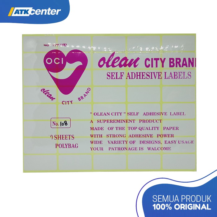 

Label Nama / Label Olean City No.108 Polos