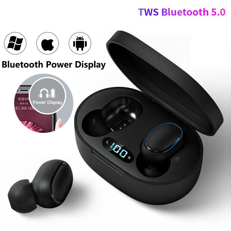 (COD) E7S Headset Bluetooth Power Bank TWS with Mic 9D Bass Stereo Handset Water Proof Earbud 5.0 Wireless Earphone Henset