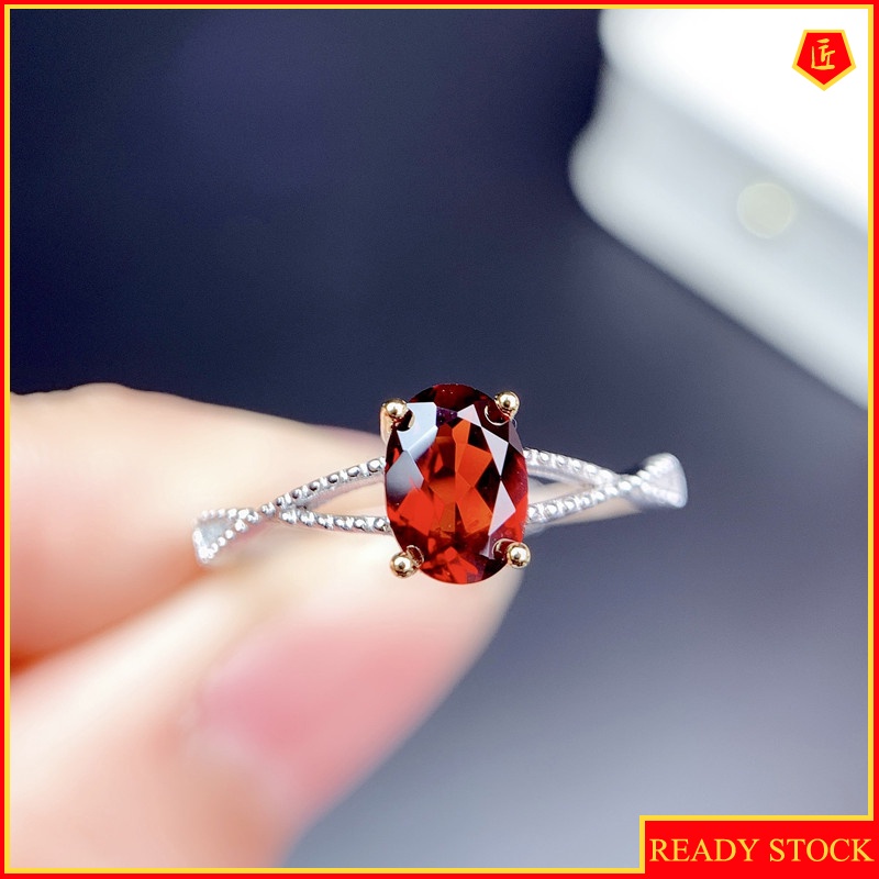 [Ready Stock]Women's Creative Personality Colored Gems Silver Ring