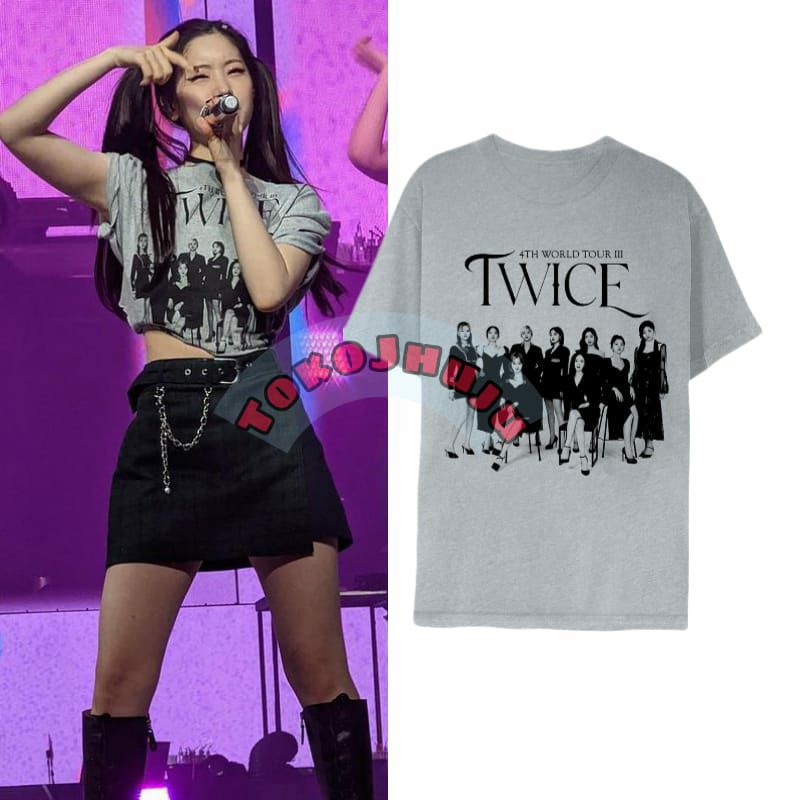 Baju Kaos Twice Dahyun style WORLD TOUR 2022 LOS ANGELES SILUET PHOTO MEMBER