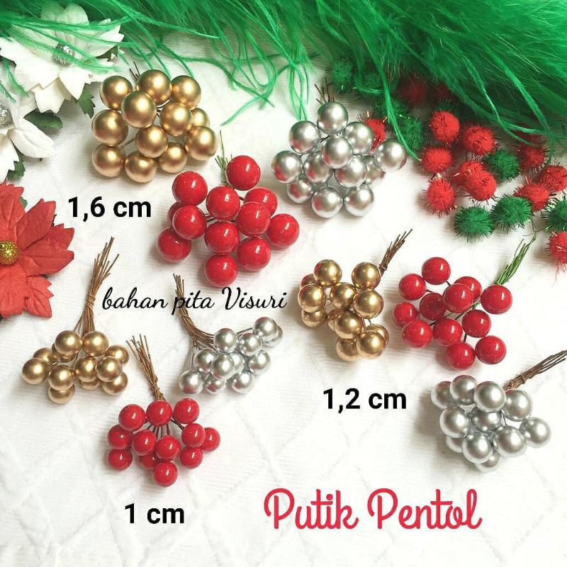 Putik Pentol (Bulat) Natal 1,2  cm