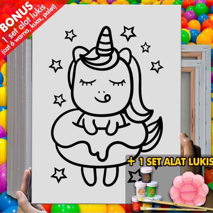 

Kanvas Lukis Gambar Unicorn Donut Canvas Coloring Mewarnai MEL1204