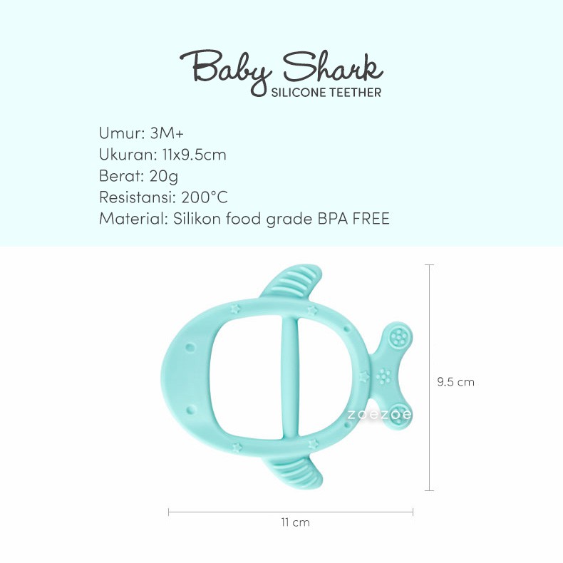 BABY SHARK Teether Silicone Gigitan Bayi Bentuk Gelang Premium ZOEZOE