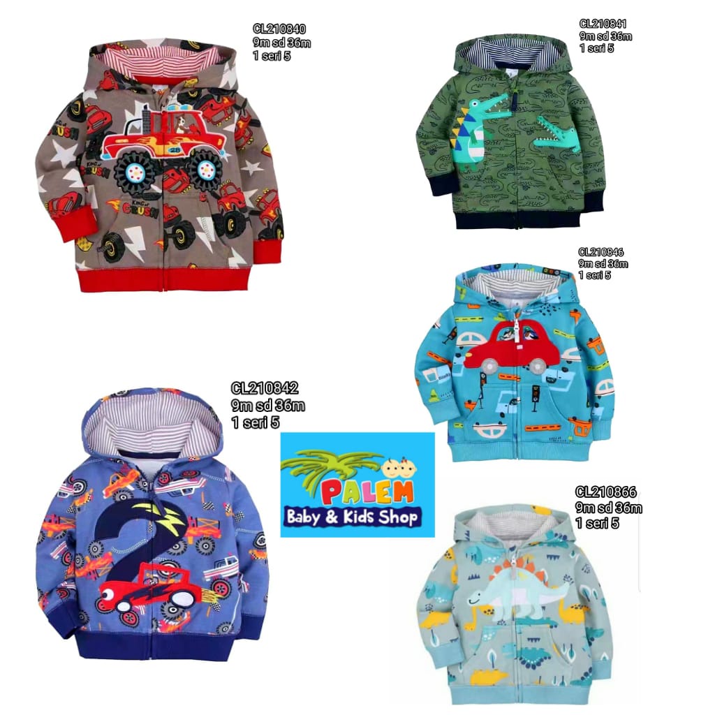 Catell Love Baby Jacket / Jaket Bayi Boy motif terbaru usia 9Bulan-3Tahun