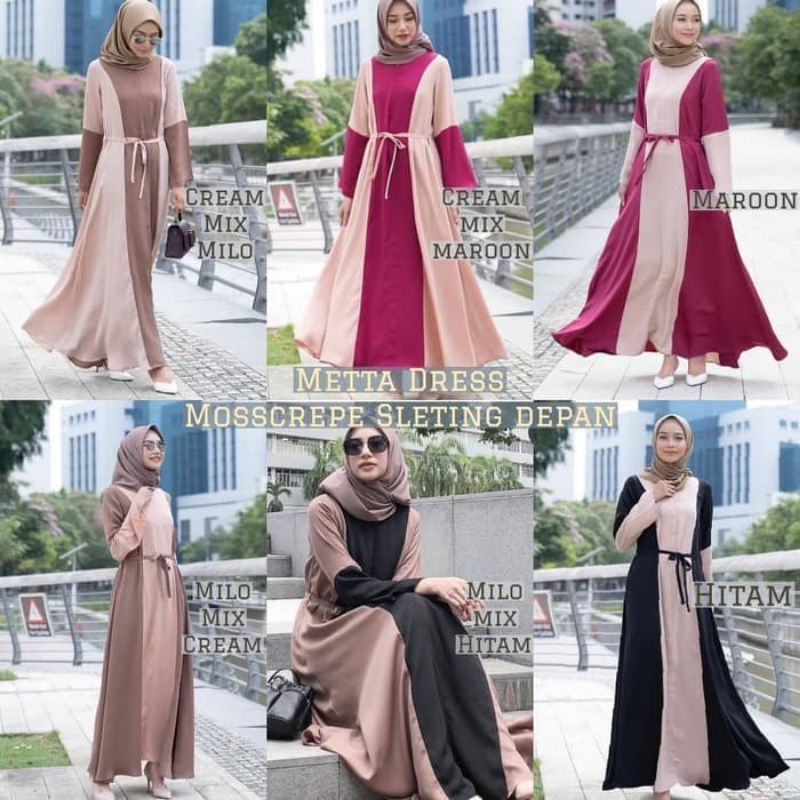 Metta dress fashion muslim remaja