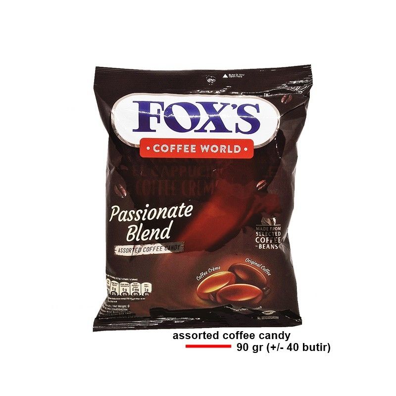 permen foxs coffe world bags 90 gram