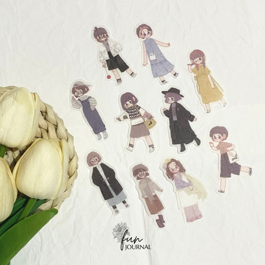 

CUTIE GIRL STICKER STIKER PACK UNTUK JOURNAL JURNAL PLANNING PLANNER SCRAPBOOK DIY BUJO