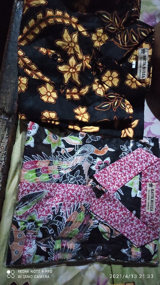 Ruzza Batik Couple Motif Phoenix Pink Merak Kupu Hitam Manis Seragam Keluarga