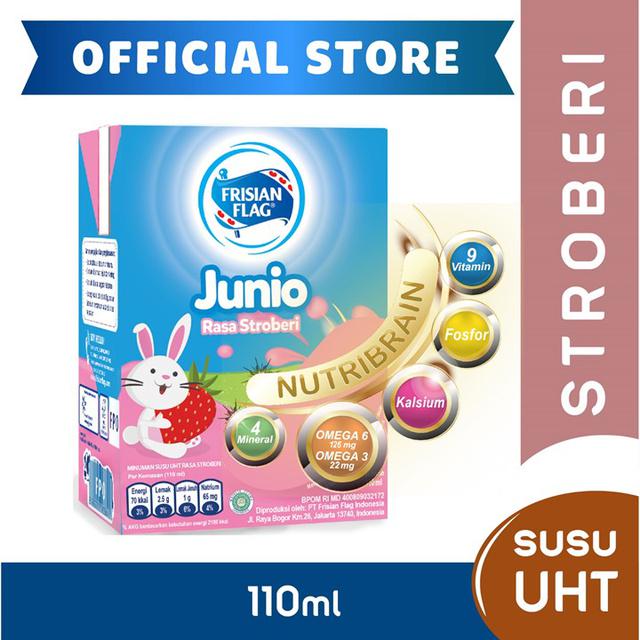 Frisian Flag Junio UHT Chocolate 110ml + Frisian Flag Junio UHT Strawberry 110ml