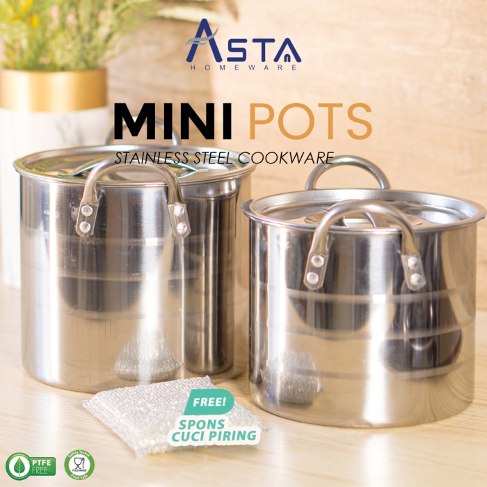 panci Mini Pot - Panci Mini Stainless Steel Lebih Tebal Cookware panci set panci presto panci kukus 