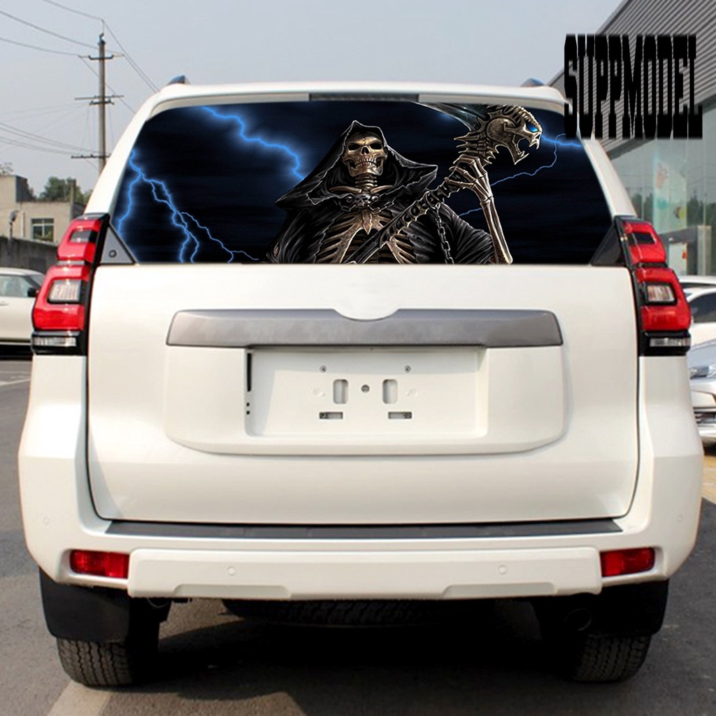 Stiker Vinyl Desain Grim Reaper Realistis Tahan Lama Untuk Jeep