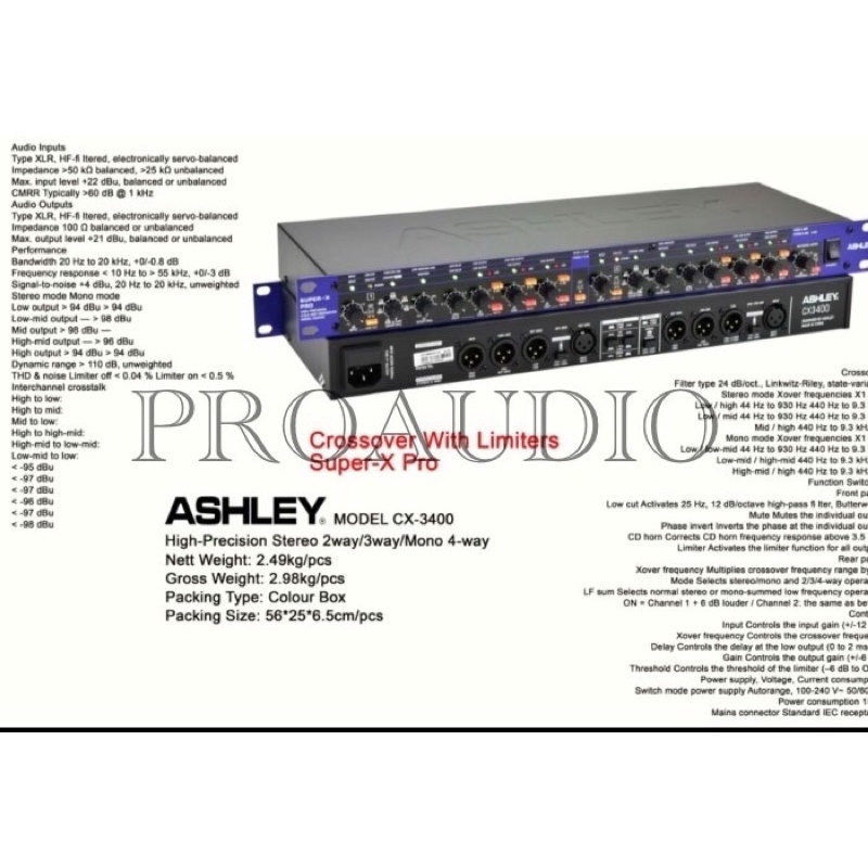 crossover ashley CX3400 original crossover CX 3400 with limiters super