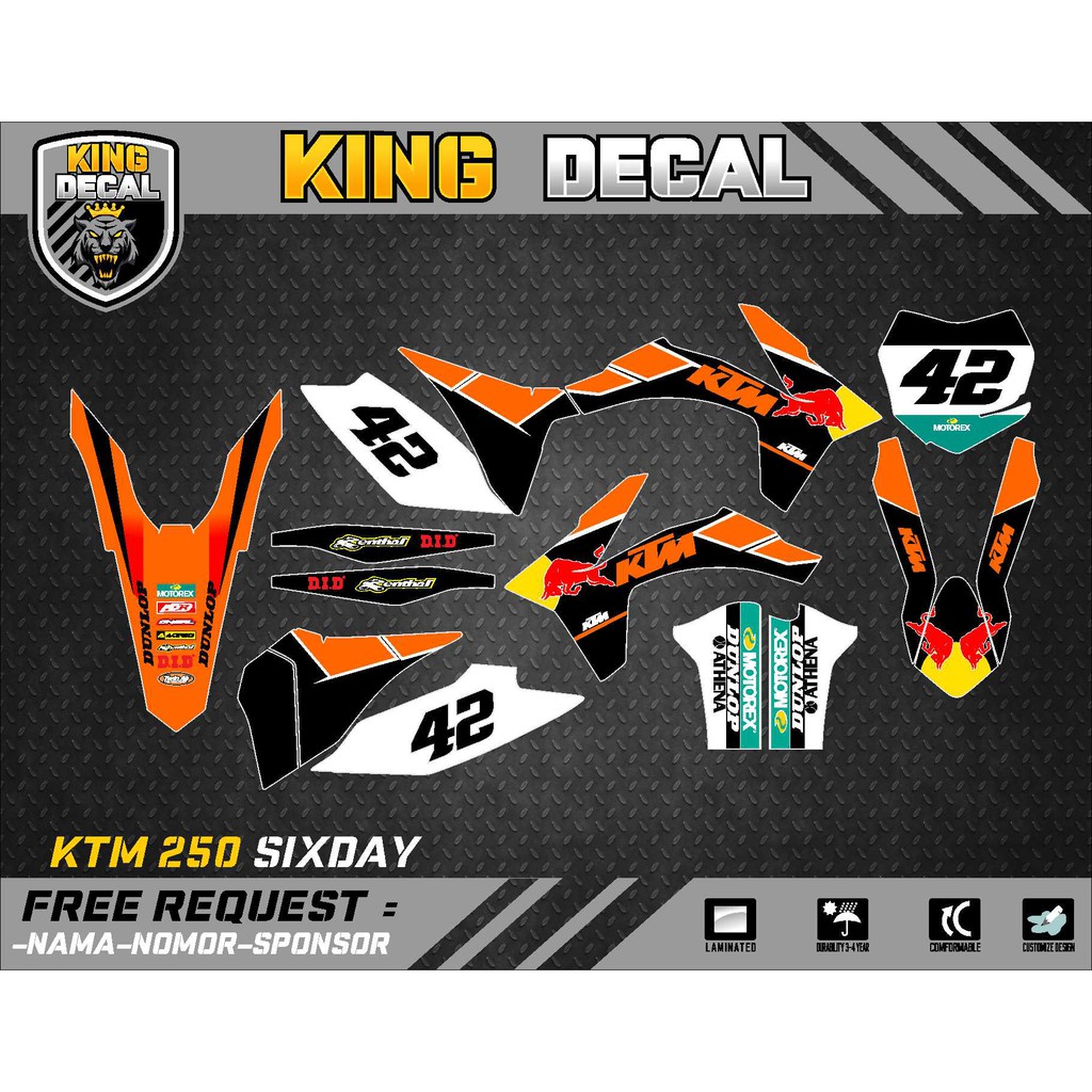DECAL KTM 250 SIXDAY DECAL SIXDAY STRIPING KTM 250 STRIPING SIXDAY 05