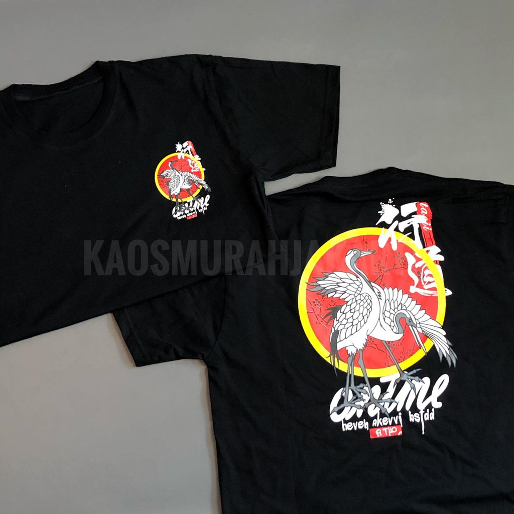 Kaos Baju Burung Jepang Japan Bangau Ontime Momotaro Mandarin Chinese China Pria Wanita Cotton Combe