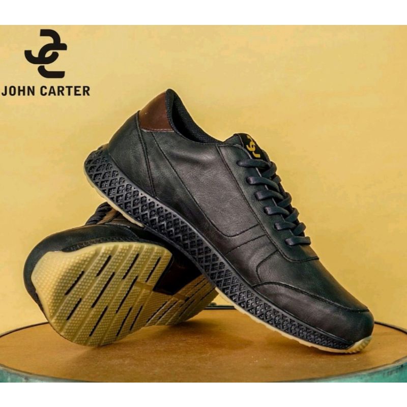 WOLF x CARTER BLACK Sepatu Kasual Sneakers Kulit Aslina Model Brogue ch1