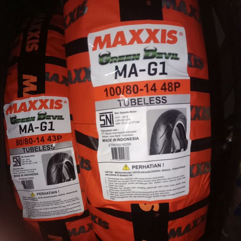 Ban maxxis green devil ukuran 100/80-14