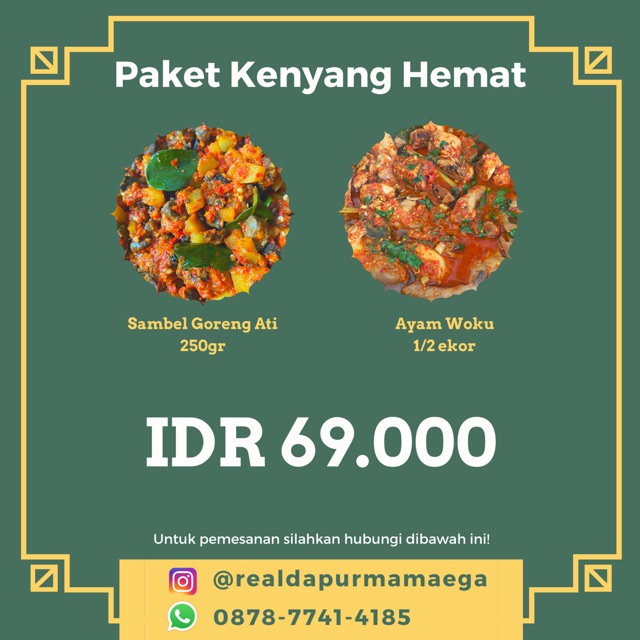 

PAKET KENYANG HEMAT - Sambel Goreng Ati, Ayam Woku