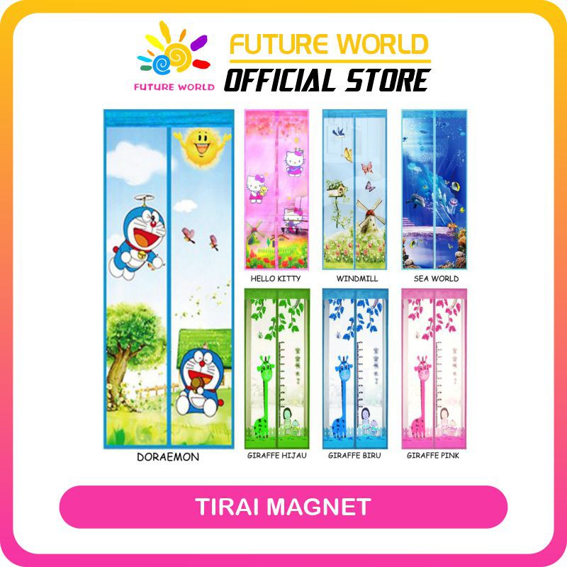 Tirai Magnet Anti nyamuk Tirai Pintu Motif Random Bahan Halus Tirai Anti Nyamuk