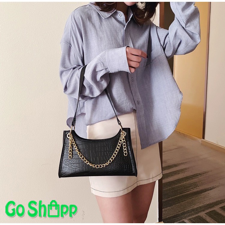 Tas Fashion Wanita Terbaru - Tas Shoulder Bag Wanita Import Terbaru - Tas Bahu Croco Kekinian [SL47]