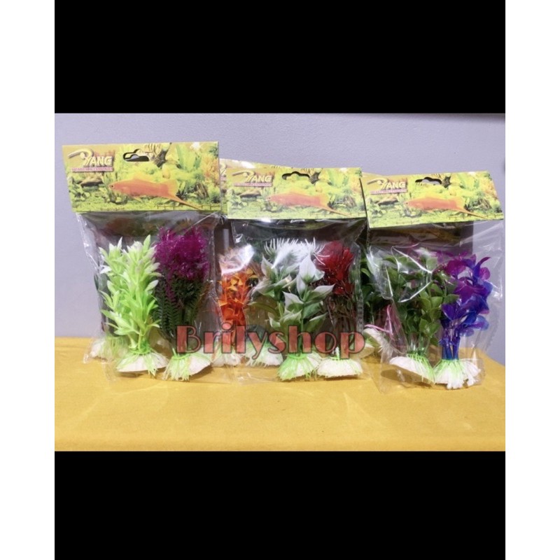 Tanaman Plastik 10cm 2pcs Hiasan Aquarium Aquascape