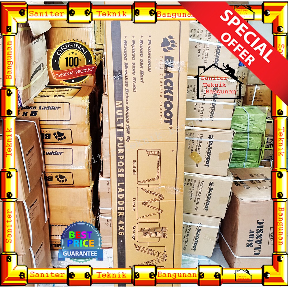 Tangga Lipat Alumunium Multifungsi Blackfoot 4X6