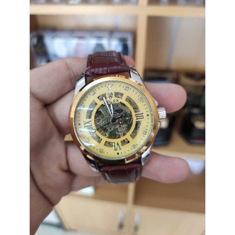 jam tangan Rolex automatic kulit