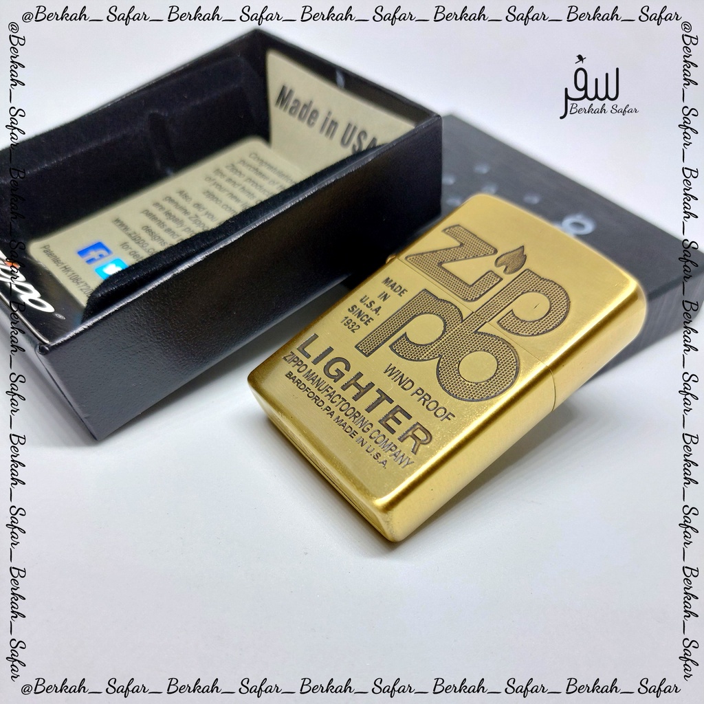 Korek Zippo Gold Matte Grafir Zippo Lighter Premium Grade Ori - Free Box