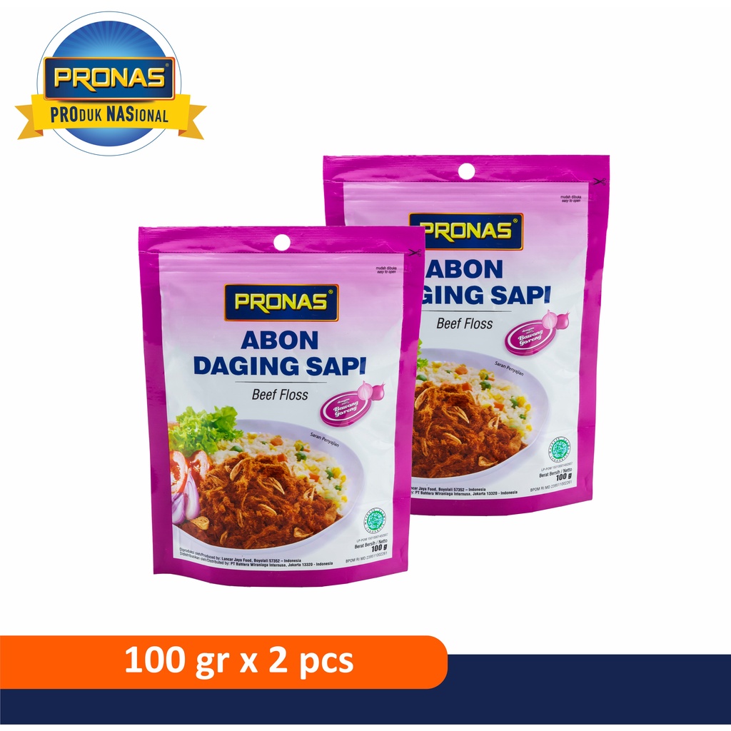 

Pronas Abon Sapi Bawang (kemasan ziplock) 100g Bundling 2 pcs