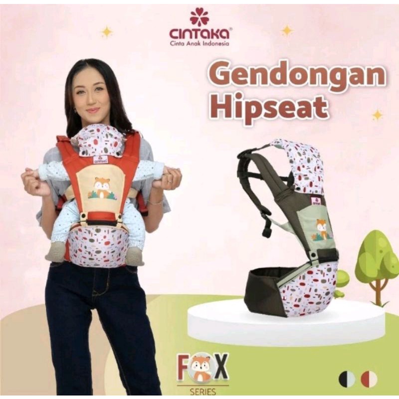 Chintaka CBG2831 Gendongan Hipseat bayi 6posisi + saku seri fox