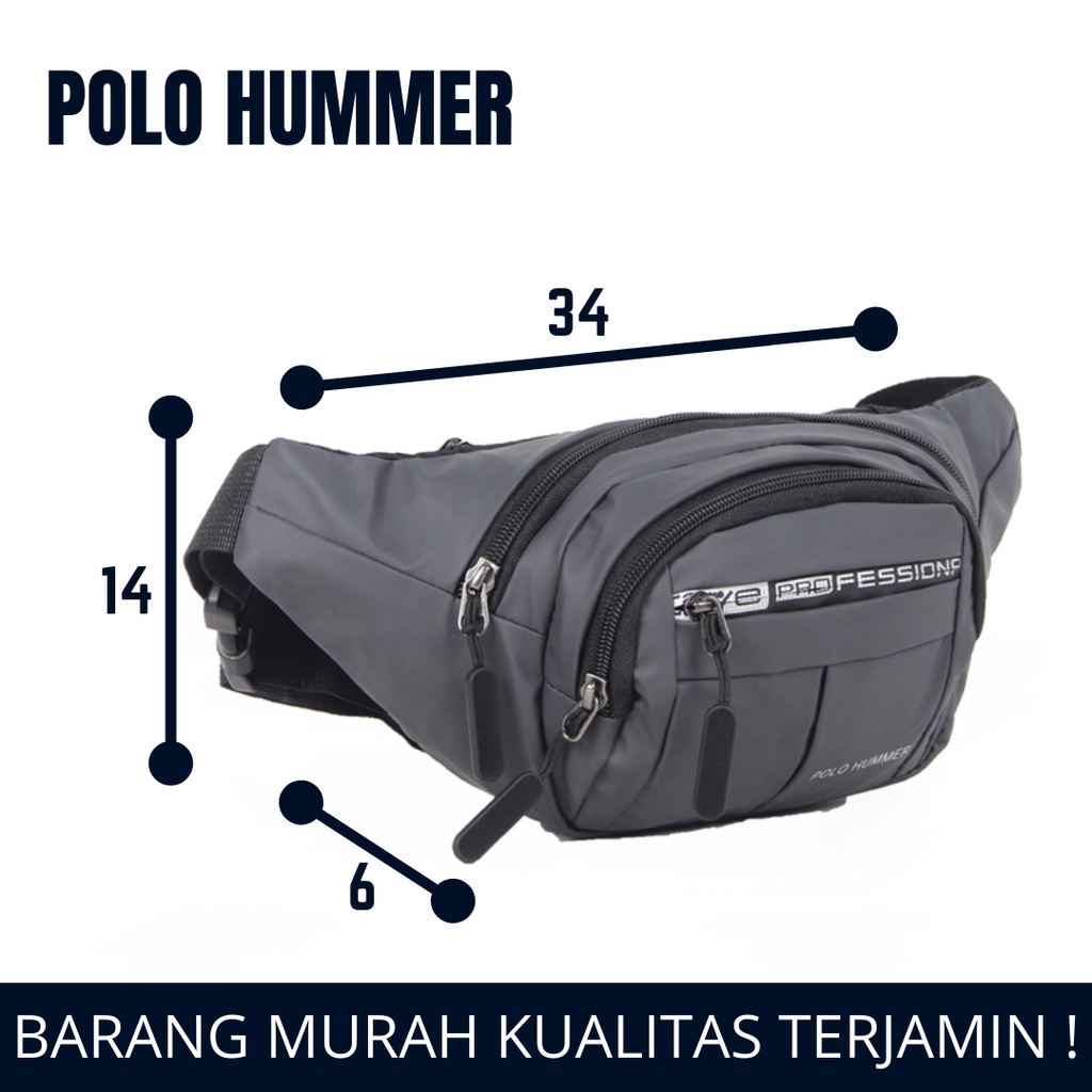 Tas Pinggang Pria Waterproof POLO HUMMER - Selempang Pria Murah Berkualitas