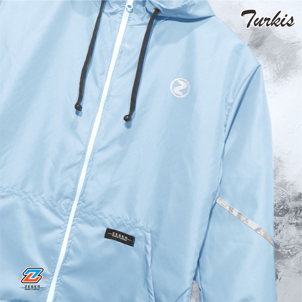 ZPS Jaket Parasut Wanita - Jaket Olahraga - Jaket Sepeda - Jaket Jogging - Jaket Parasut - Jaket Running-Turkis