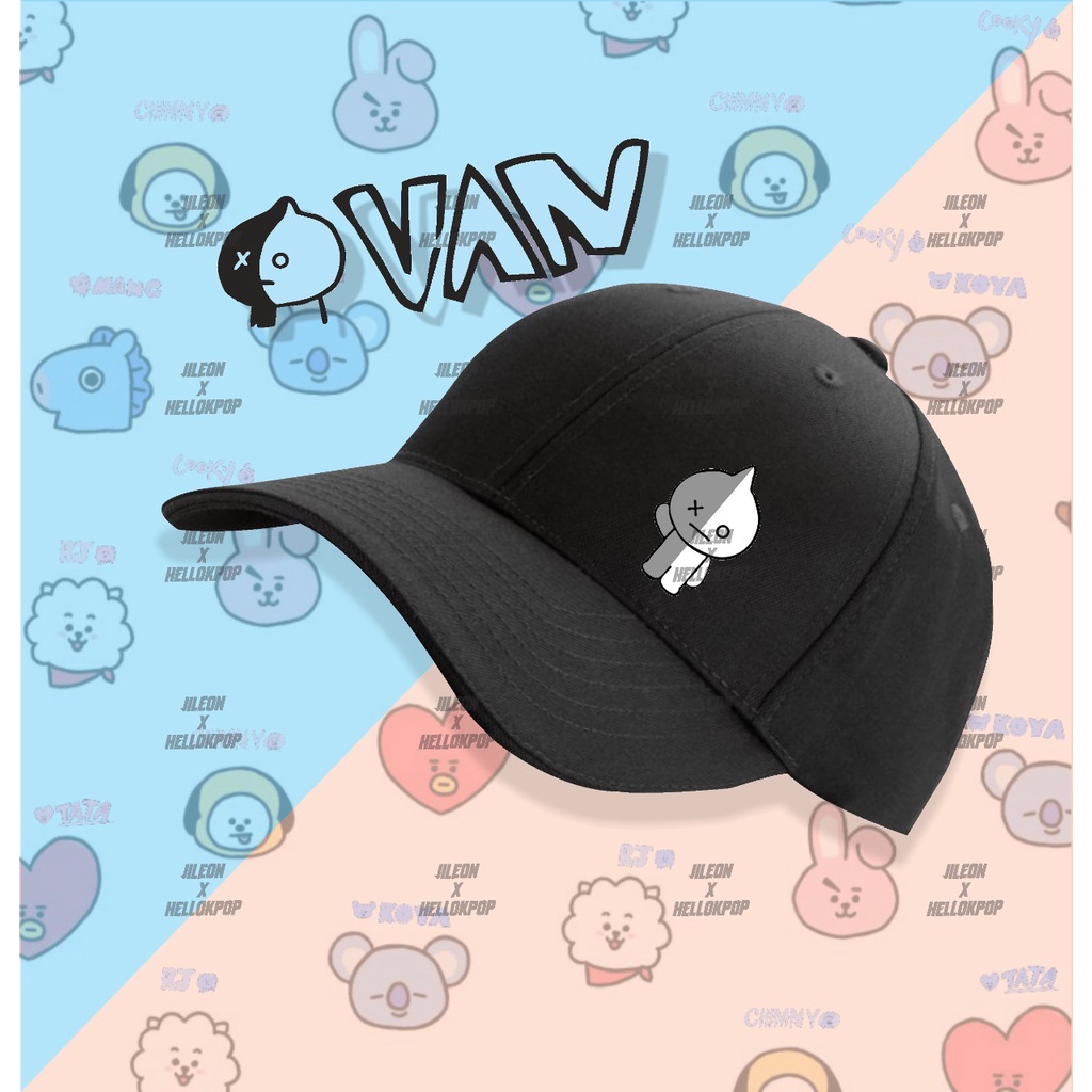 TOPI ANAK DAN DEWASA BT21 CHIMMY COOKY TATA KOYA MANG RJ SHOOKY VAN ( 3 - 10 TAHUN )-8