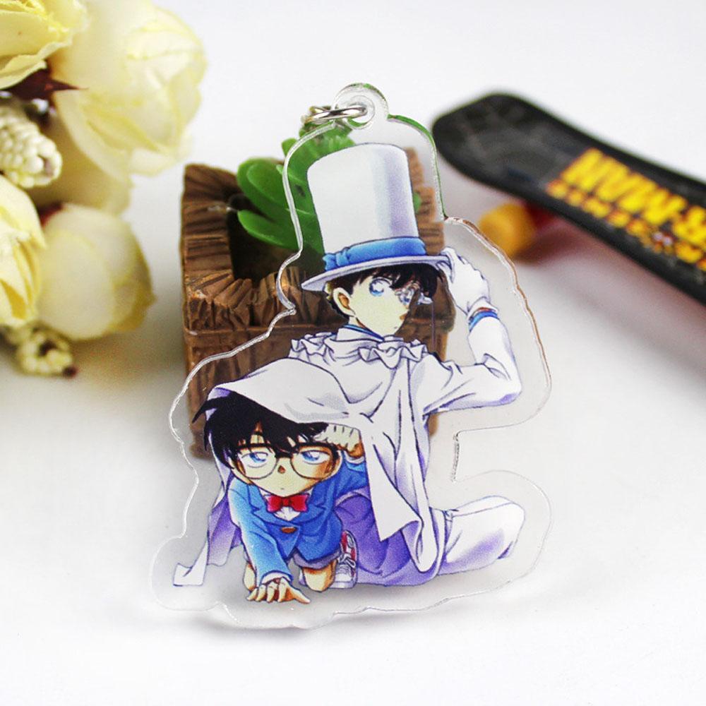 QUINTON Conan Gantungan Kunci Untuk Hadiah Anak Miniatur Detektif Conan Anime Jepang Darah Panas Anime Key Ring