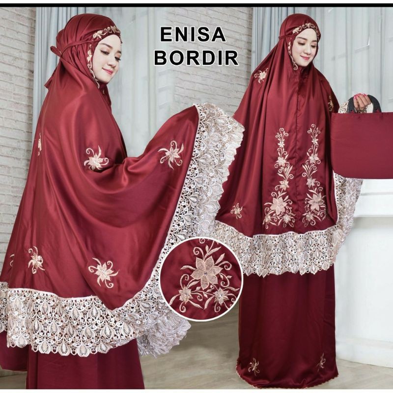 mukena bordir tasik warna cantik jumbo